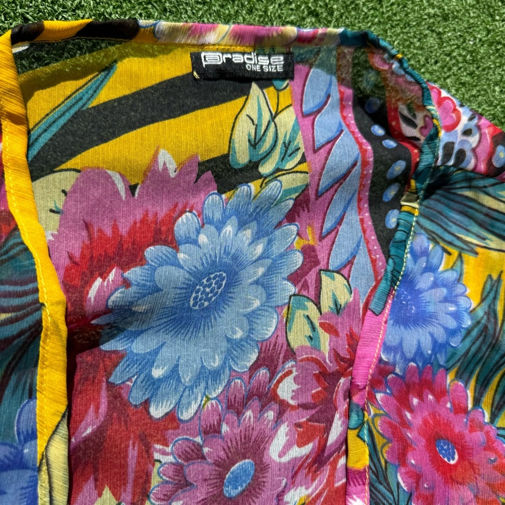 Paradise Sheer Floral Coverup, One‎ Size, EUC